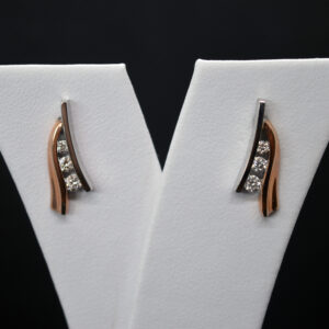 Two Tone Diamond Earrings II