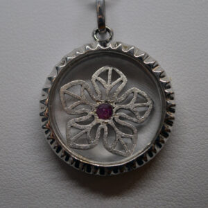 Ruby Flower Pendant
